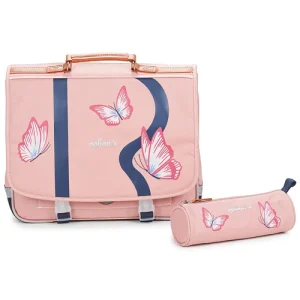 Ooban’s CARTABLE 38 CM FUNNY BUTTERFLY Couleur Rose Authenticité garantie 13