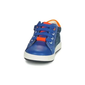 marque pas cher Geox B BIGLIA B. B – NAPPA+DENIM SL Couleur Bleu / Orange 12