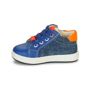 marque pas cher Geox B BIGLIA B. B – NAPPA+DENIM SL Couleur Bleu / Orange 14