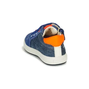 marque pas cher Geox B BIGLIA B. B – NAPPA+DENIM SL Couleur Bleu / Orange 16