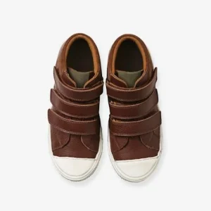 site pas cher Baskets Montantes Cuir Garçon Marron – Vertbaudet 14