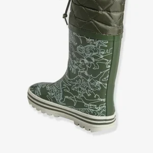 Bottes De Pluie Imprimées Garçon Col Matelassé Kaki Imprimé – Vertbaudet marque pas cher 14