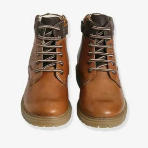 Bottines Crantées Lacées Et Zippées Cuir Garçon Marron – Vertbaudet grossiste 14