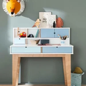 Bureau Enfant LIGNE OSLO Blanc/bleu/bois – Vertbaudet garantie de qualité 16