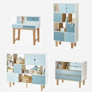 Bureau Enfant LIGNE OSLO Blanc/bleu/bois – Vertbaudet garantie de qualité 18