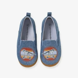 Boutique Chaussons élastiqués Enfant En Toile Bleu – Vertbaudet 10