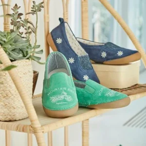 excellents soldes Chaussons élastiqués Garçon En Cuir Vert – Vertbaudet 10