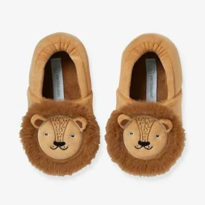 en france Chaussons Intérieur Velours Enfant Lion Cappuccino – Vertbaudet 10