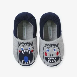 Chaussons Intérieur Velours Enfant Monstre Gris Chiné – Vertbaudet magasin pour 10