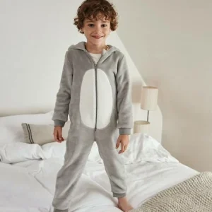 magasin pas cher Combi-pyjama Loup Garçon Gris Clair – Vertbaudet 10