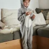 magasin pas cher Combi-pyjama Loup Garçon Gris Clair – Vertbaudet 20