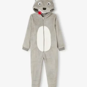 magasin pas cher Combi-pyjama Loup Garçon Gris Clair – Vertbaudet 14