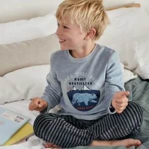 Lot De 2 Pyjamas “nature” En Velours Garçon BASICS Lot Bleu Et Gris – Vertbaudet grande qualité 10