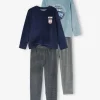 Lot De 2 Pyjamas “nature” En Velours Garçon BASICS Lot Bleu Et Gris – Vertbaudet grande qualité 22