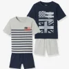 soldes de Noël Lot De 2 Pyjashorts Garçon Assortis Flags BASICS Lot Encre – Vertbaudet 22