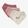 Lot De 3 Bavoirs Bandanas En Gaze De Coton / éponge Rose Grenier – Vertbaudet Nouvelle tendance 22