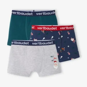 Lot De 3 Boxers Stretch Noël Garçon Vert Sapin – Vertbaudet site pas cher 10