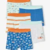 REMISE Lot De 5 Boxers Stretch Garçon “dino Tropicaux” Bleu Ardoise – Vertbaudet 22