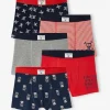 Lot De 5 Boxers Stretch “pirates” Garçon Lot Marine Et Rouge – Vertbaudet des prix incroyables 22