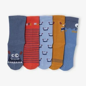 site pas cher Lot De 5 Paires De Chaussettes Monstres Lot Bleu – Vertbaudet 7