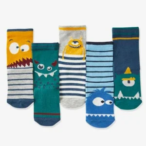 authentiques Lot De 5 Paires De Chaussettes Monstres Garçon Lot Vert – Vertbaudet 6