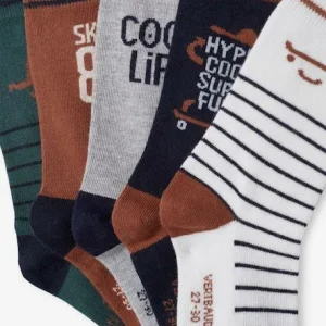 Paiement sécurisé Lot De 5 Paires De Chaussettes Skate Garçon Lot Acajou – Vertbaudet 6