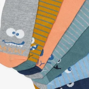 mode pas cher Lot De 7 Paires De Chaussettes Semainier Monstres Vert – Vertbaudet 11