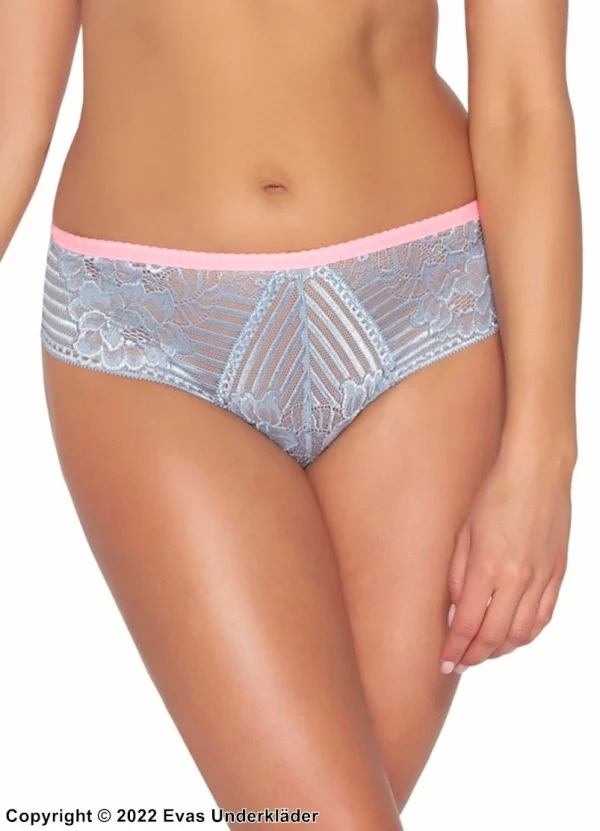 Brazilian Panties, Sheer Inlays, Floral Lace, Cheerful Color Retour Gratuit 1