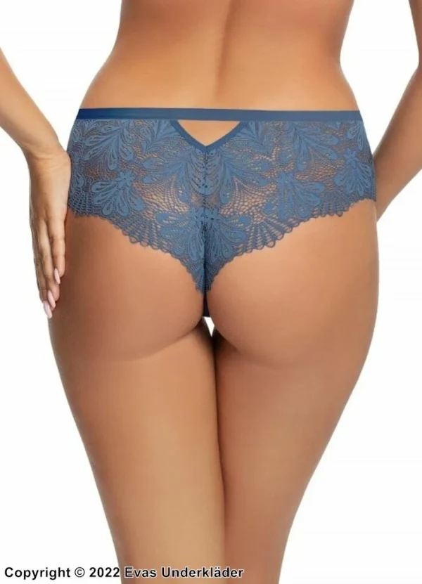 vente pas cher Brazilian Panties, Sheer Mesh, Lace Inlays, Keyhole 1