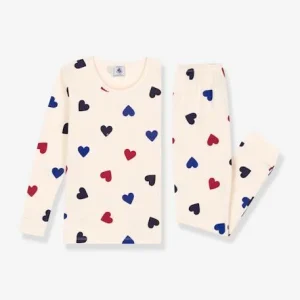 Pyjama Enfant Coeurs En Coton Bio PETIT BATEAU Blanc – Petit Bateau pas cher en ligne 10